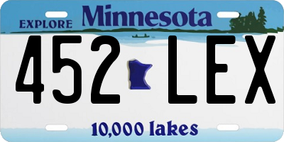 MN license plate 452LEX