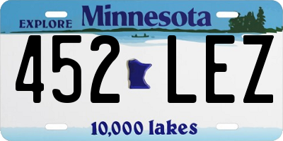 MN license plate 452LEZ