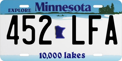 MN license plate 452LFA