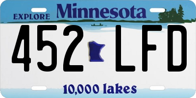 MN license plate 452LFD