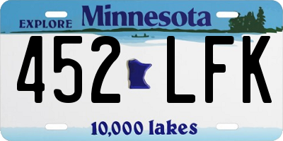MN license plate 452LFK
