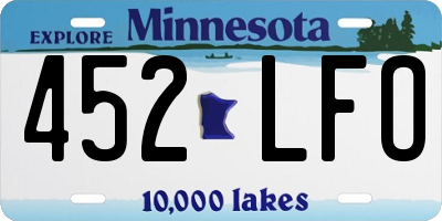 MN license plate 452LFO