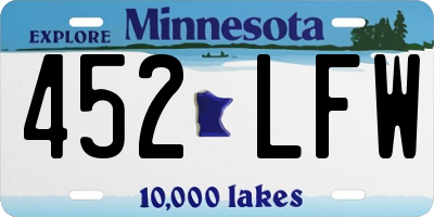 MN license plate 452LFW