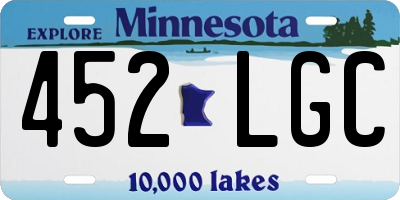 MN license plate 452LGC