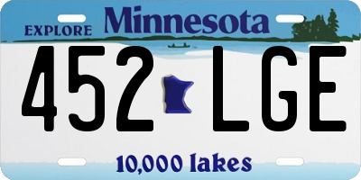 MN license plate 452LGE