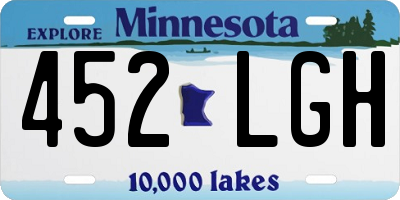 MN license plate 452LGH