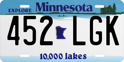 MN license plate 452LGK