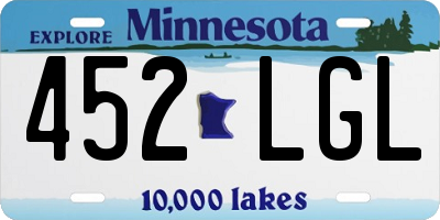 MN license plate 452LGL