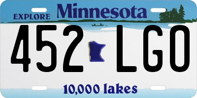 MN license plate 452LGO