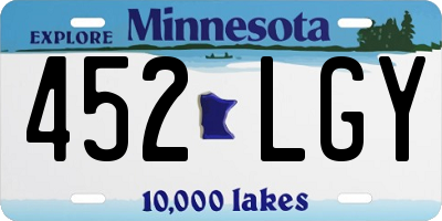 MN license plate 452LGY