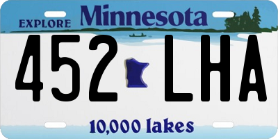 MN license plate 452LHA