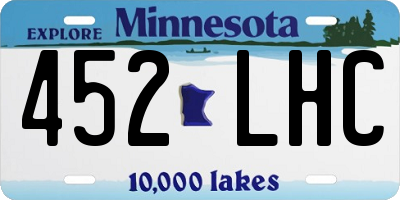 MN license plate 452LHC