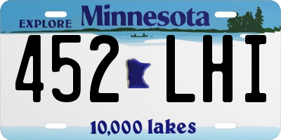MN license plate 452LHI