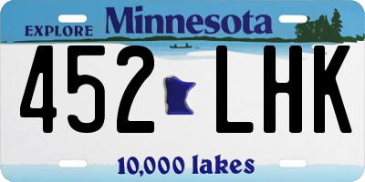 MN license plate 452LHK