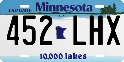 MN license plate 452LHX