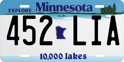 MN license plate 452LIA