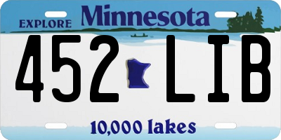 MN license plate 452LIB