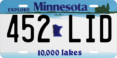 MN license plate 452LID