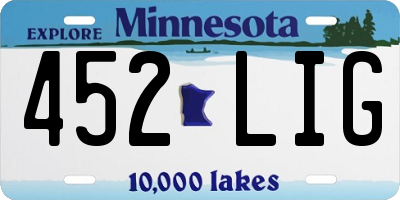 MN license plate 452LIG