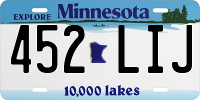 MN license plate 452LIJ