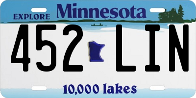 MN license plate 452LIN