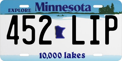MN license plate 452LIP
