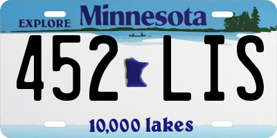 MN license plate 452LIS