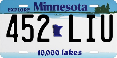 MN license plate 452LIU