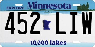 MN license plate 452LIW