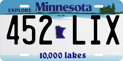 MN license plate 452LIX