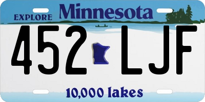 MN license plate 452LJF
