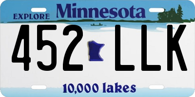 MN license plate 452LLK