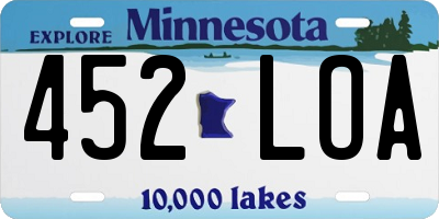 MN license plate 452LOA