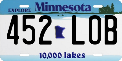 MN license plate 452LOB