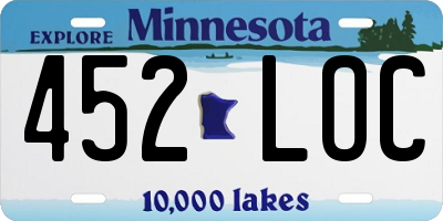 MN license plate 452LOC