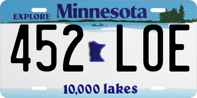 MN license plate 452LOE