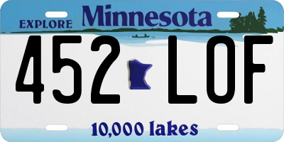 MN license plate 452LOF