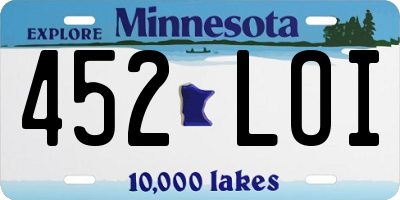 MN license plate 452LOI