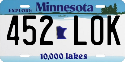 MN license plate 452LOK