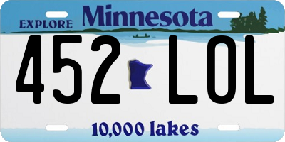 MN license plate 452LOL