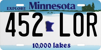 MN license plate 452LOR