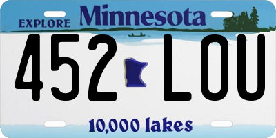 MN license plate 452LOU