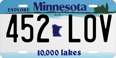 MN license plate 452LOV