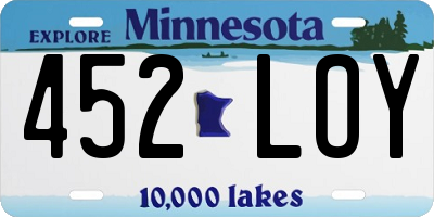 MN license plate 452LOY
