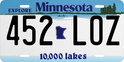 MN license plate 452LOZ