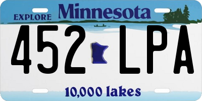 MN license plate 452LPA