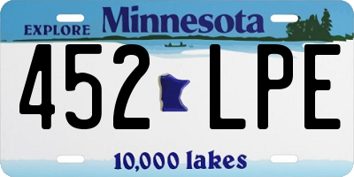 MN license plate 452LPE