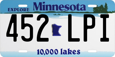 MN license plate 452LPI