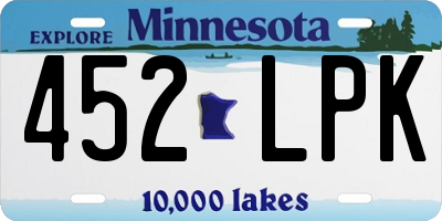 MN license plate 452LPK