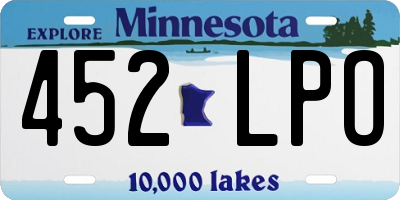 MN license plate 452LPO